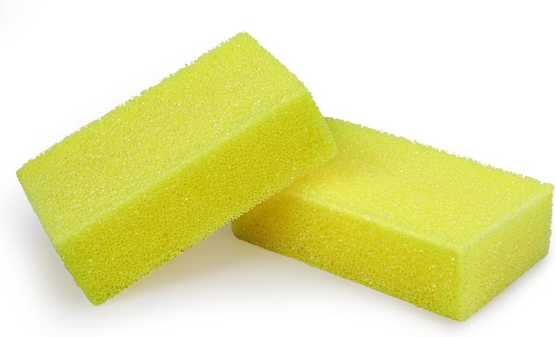DECOHS 2 Pcs Bug Scrubber Sponge- Reusable Car Bug & Tar Remover Sponge- Car Wash Cleaning Scrub Sponges for Car Detailing (Yellow) - Image 1